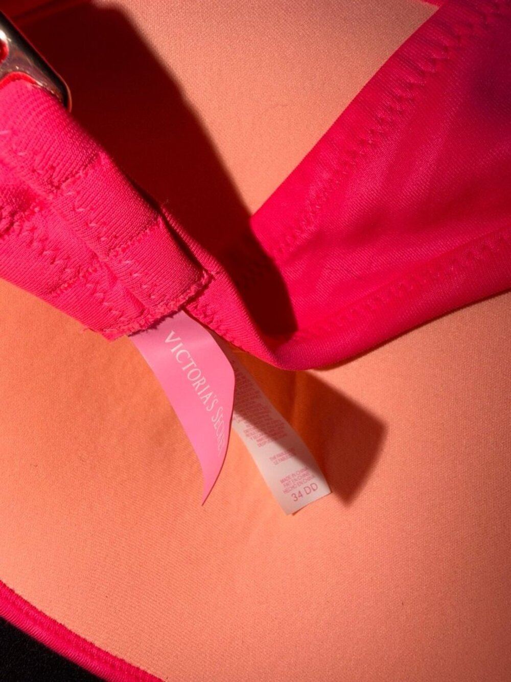 Victoria's Secret Knockout Bikini Set 34DD M Neon Pink Y2K - Picture 3 of 4